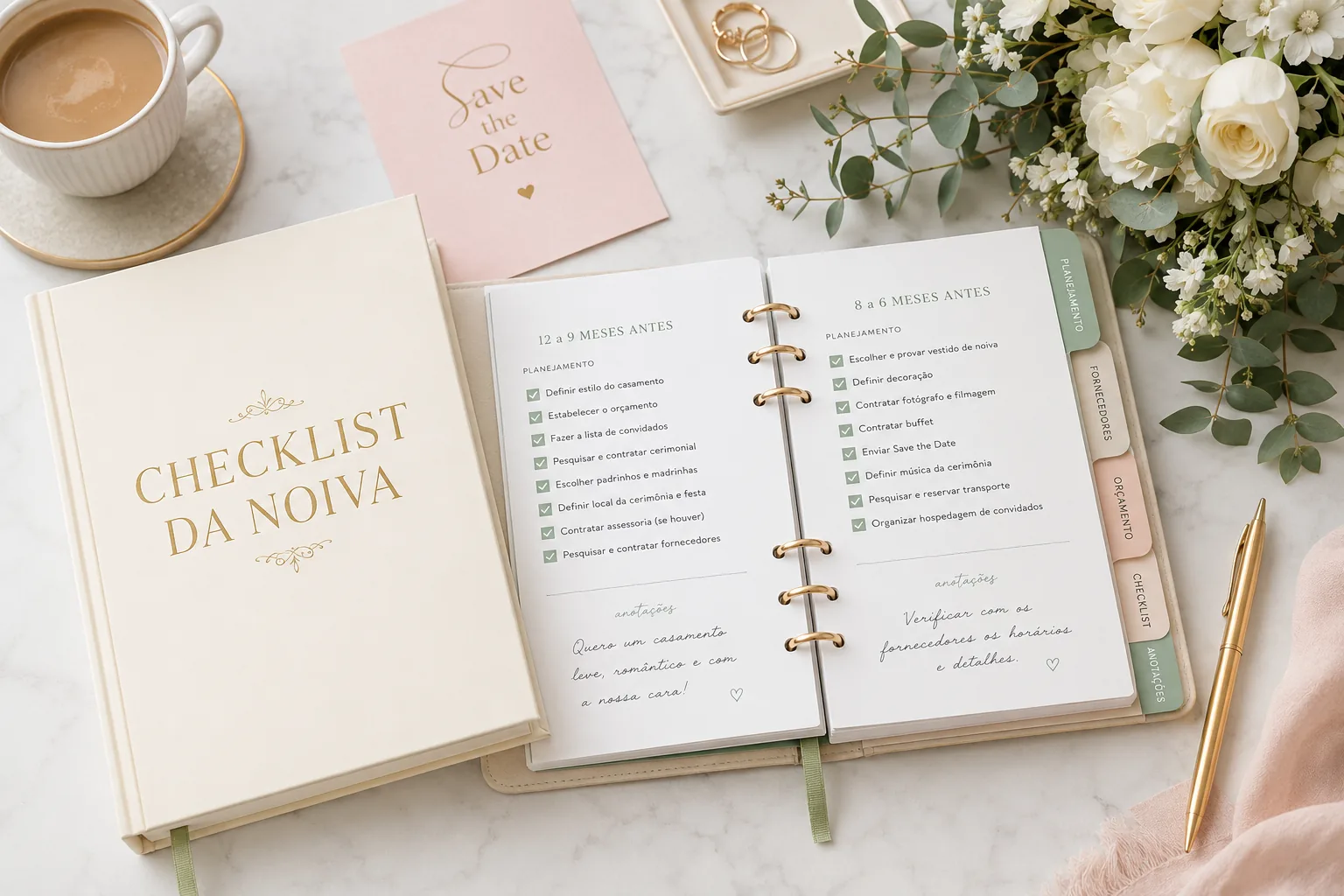 Planner e checklist da noiva