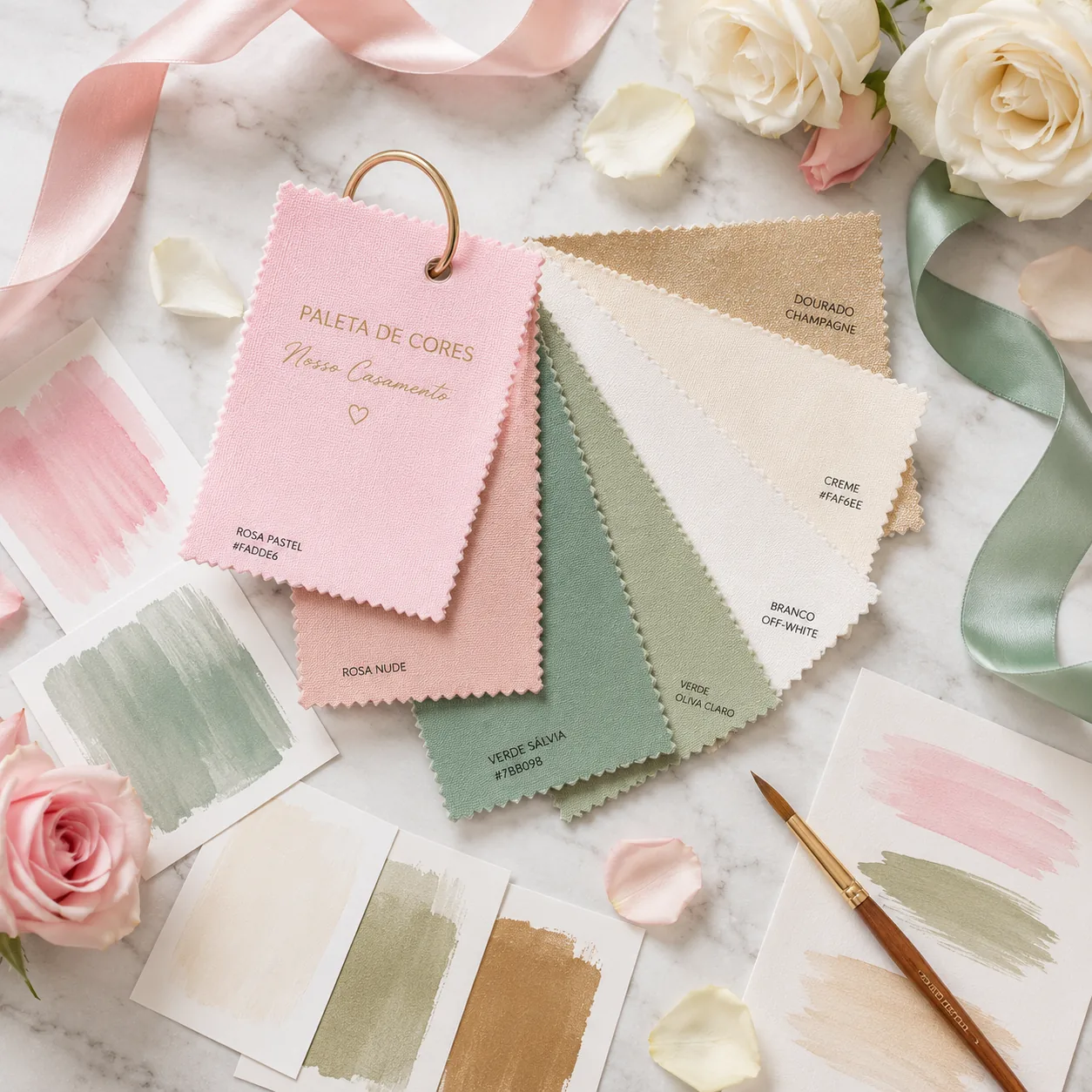 Paleta de cores do casamento